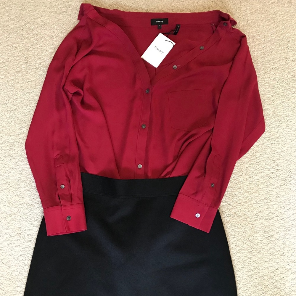 Beautiful bright raspberry classic button up